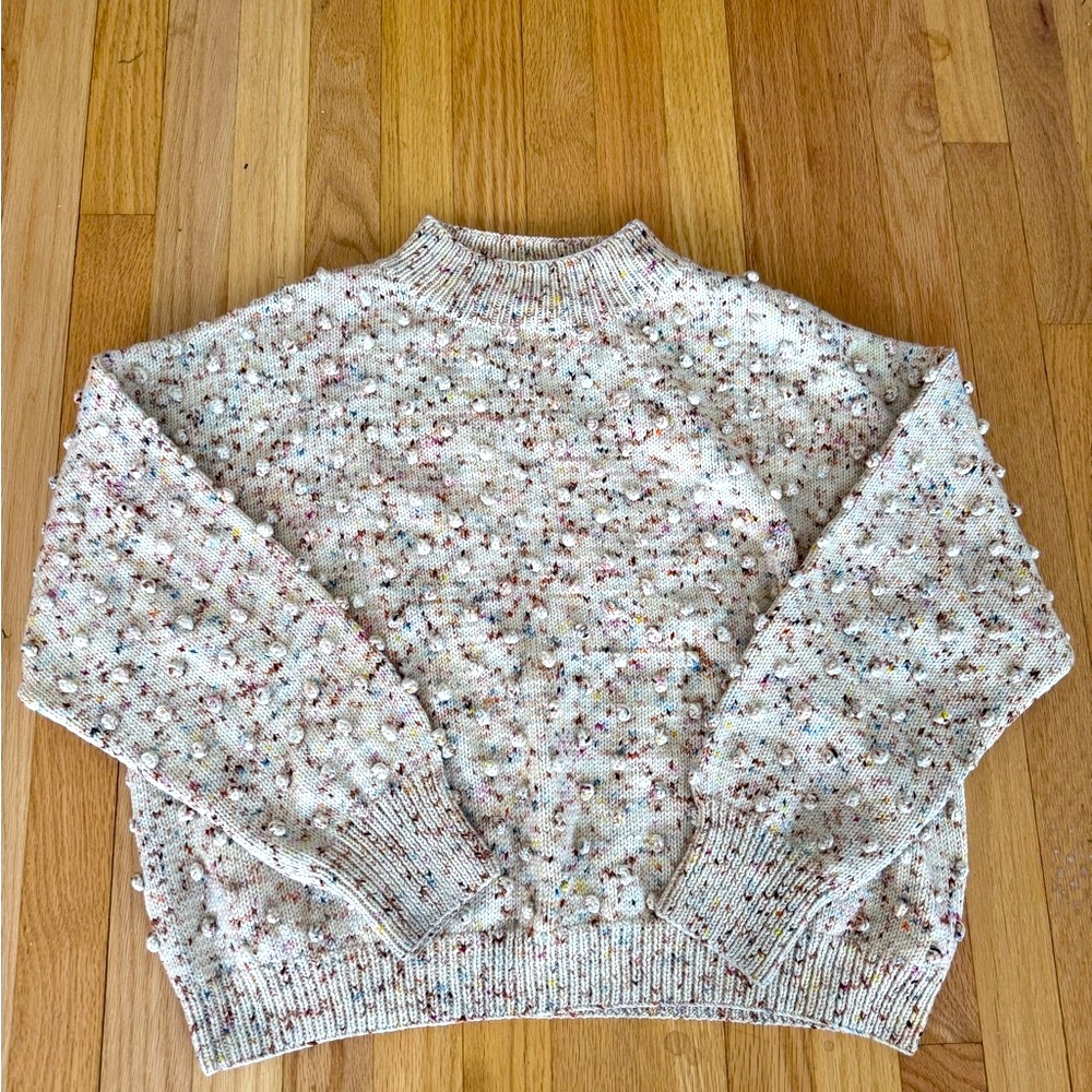 Misha & Puff popcorn wool sweater in autumn confetti